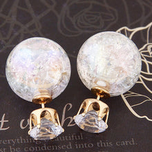 Cute C y Color 2 Side Round Pearl Earings Resin Crystal Ball Ear Studs Big Glass Ball Earring Girl Gift EF8