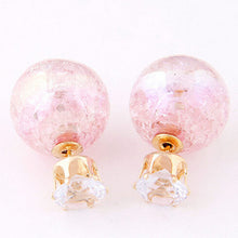 Cute C y Color 2 Side Round Pearl Earings Resin Crystal Ball Ear Studs Big Glass Ball Earring Girl Gift EF8