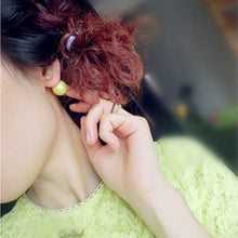 Cute C y Color 2 Side Round Pearl Earings Resin Crystal Ball Ear Studs Big Glass Ball Earring Girl Gift EF8