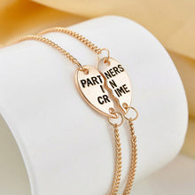 Elegant Best Friends BFF Forever Partners In Crime Valentine Split Heart Pendant Bracelet Set EF8