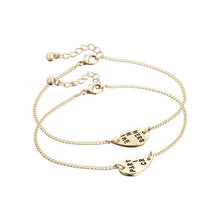Elegant Best Friends BFF Forever Partners In Crime Valentine Split Heart Pendant Bracelet Set EF8