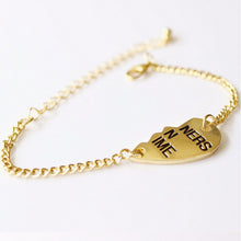 Elegant Best Friends BFF Forever Partners In Crime Valentine Split Heart Pendant Bracelet Set EF8
