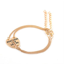 Elegant Best Friends BFF Forever Partners In Crime Valentine Split Heart Pendant Bracelet Set EF8