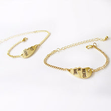 Elegant Best Friends BFF Forever Partners In Crime Valentine Split Heart Pendant Bracelet Set EF8