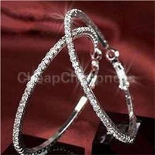 Elegant Round Crystal Beaded Hoop Earrings for Women Silver Hoop Earrings Party Earrings Women  Jewelr EF8