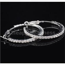 Elegant Round Crystal Beaded Hoop Earrings for Women Silver Hoop Earrings Party Earrings Women  Jewelr EF8