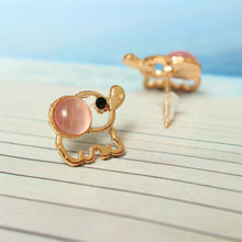 Lovely Cute Women Lady Baby Elephant Opal stud earrings Statement earrings for party EF8