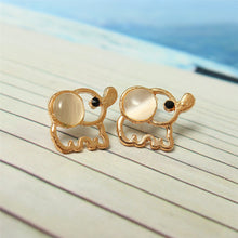 Lovely Cute Women Lady Baby Elephant Opal stud earrings Statement earrings for party EF8