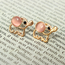 Lovely Cute Women Lady Baby Elephant Opal stud earrings Statement earrings for party EF8