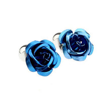 Red Purple Blue Silver Gold Green Rose Flower Cufflink Cuff Link EF8