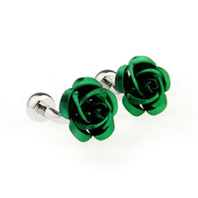 Red Purple Blue Silver Gold Green Rose Flower Cufflink Cuff Link EF8