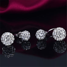 Screw Back Double-Side Full Siny Crystal Stud Earrings Women Silver Crystal Earrings Women Ear Jewelry EF8