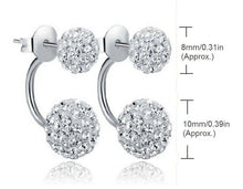 Screw Back Double-Side Full Siny Crystal Stud Earrings Women Silver Crystal Earrings Women Ear Jewelry EF8