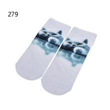 Girls 3D Print Animal Cat Dog P a Women Socks Casual Cartoon Socks Low Cut Ankle Socks 10 Pattern EF8