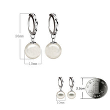 Girls Elegant Silver Pearls Pendant Ear Silver Plated Earrings Jewelry  EF8