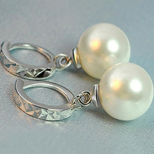 Girls Elegant Silver Pearls Pendant Ear Silver Plated Earrings Jewelry  EF8
