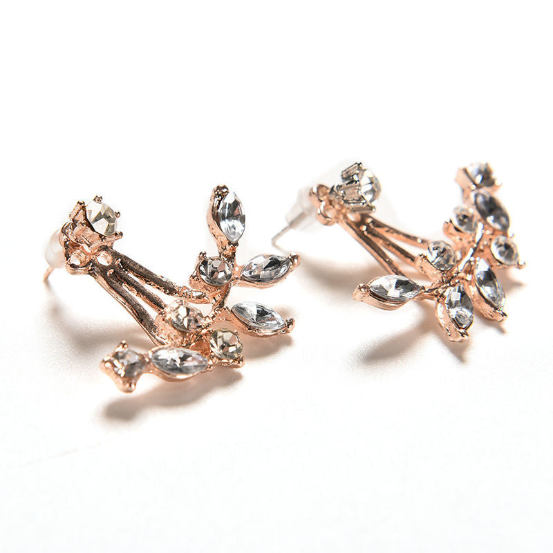 Leaf Stud Earring For Women Gold Sliver Women Earings Jewelry EF8