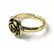 Adjustable Size  Gift Rose Bronze Sweet Elegant Style Beautiful Ancient Personality Flower Rings EF8