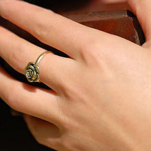 Adjustable Size  Gift Rose Bronze Sweet Elegant Style Beautiful Ancient Personality Flower Rings EF8