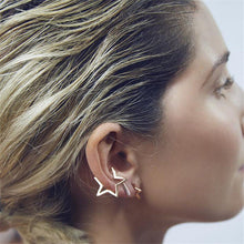 s Punk Ear Cuff Wrap Five Pointed Star Clip On Earring Non Piercing EF8