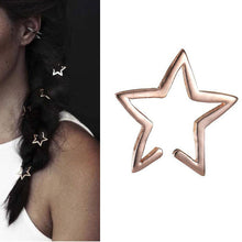 s Punk Ear Cuff Wrap Five Pointed Star Clip On Earring Non Piercing EF8
