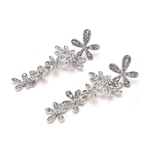 jewelry drop snowflake earring Full crystal stone dangle earring long drop earrings for women EF8