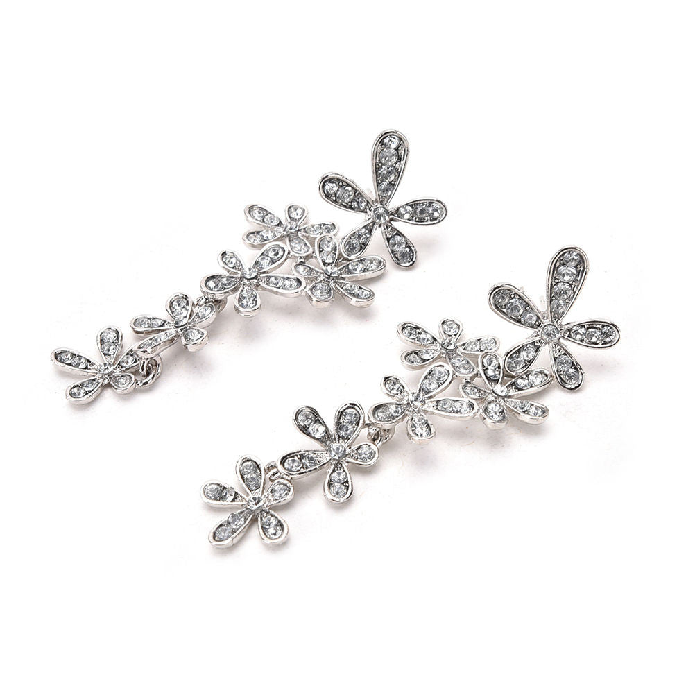 jewelry drop snowflake earring Full crystal stone dangle earring long drop earrings for women EF8