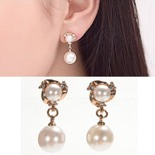 imitation pearl earrings women double created simulated pearl ear stud earrings for women  EF8