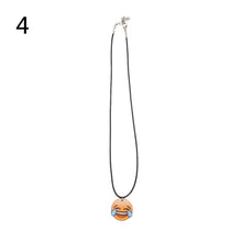 Cute Emoji Picture Pendant Necklace Leather Chain Emoticons Cabochon Collars for Women Fine Jewelry EF8