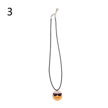 Cute Emoji Picture Pendant Necklace Leather Chain Emoticons Cabochon Collars for Women Fine Jewelry EF8
