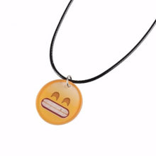 Cute Emoji Picture Pendant Necklace Leather Chain Emoticons Cabochon Collars for Women Fine Jewelry EF8