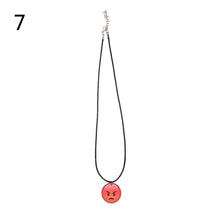 Cute Emoji Picture Pendant Necklace Leather Chain Emoticons Cabochon Collars for Women Fine Jewelry EF8