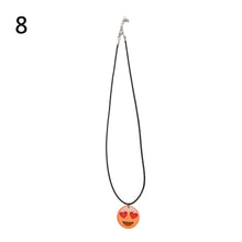 Cute Emoji Picture Pendant Necklace Leather Chain Emoticons Cabochon Collars for Women Fine Jewelry EF8