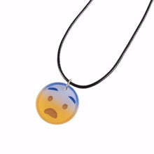 Cute Emoji Picture Pendant Necklace Leather Chain Emoticons Cabochon Collars for Women Fine Jewelry EF8