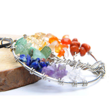 Multicolor Wisdom Tree Natural Stone Necklace Women Rainbow 7 Chakra Healing Tree Of Life Quartz Pendant Necklace EF8