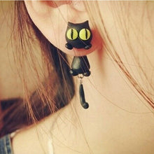 H made Polymer Clay Cute Cat Cotton Animal Stud Earrings Ear Stud Jewelry Brincos  EF8