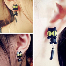 H made Polymer Clay Cute Cat Cotton Animal Stud Earrings Ear Stud Jewelry Brincos  EF8