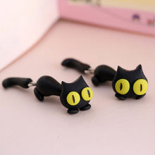 H made Polymer Clay Cute Cat Cotton Animal Stud Earrings Ear Stud Jewelry Brincos  EF8