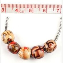 100Pcs Mixed Painted Wood Spacer Beads Fit Charm Bracelet EF8