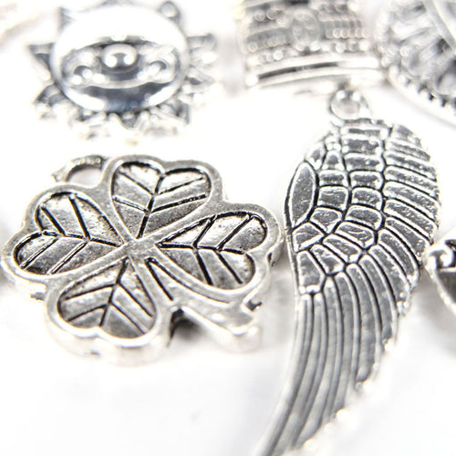 100Pcs Tibetan Silver Mix Charm Pendants Jewelry EF8