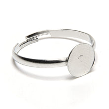 10PCS Dia 8mm Adjustable Silver Plated Flat Ring jewelry Findings Pad Bases Blanks Accessories EF8