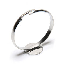 10PCS Dia 8mm Adjustable Silver Plated Flat Ring jewelry Findings Pad Bases Blanks Accessories EF8
