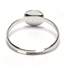 10PCS Dia 8mm Adjustable Silver Plated Flat Ring jewelry Findings Pad Bases Blanks Accessories EF8