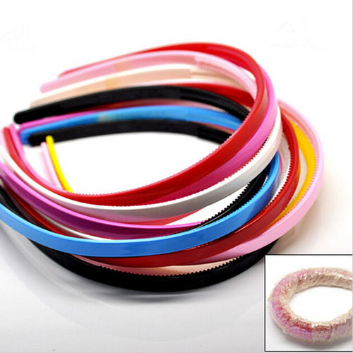 10PCS Headb s Plastic hairb s Ladies Girls Kids Simple Style Hair Hoops Teeth c y color EF8
