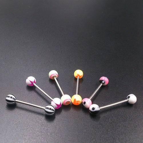 10PCS Mixed Tounge Nipple Ear Rings Bars Barbell Body Piercing Jewelry EF8
