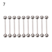 10PCS Stainless steel Ball Tongue Navel Nipple Barbell Rings Bars Body Piercing Sexy EF8