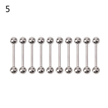 10PCS Stainless steel Ball Tongue Navel Nipple Barbell Rings Bars Body Piercing Sexy EF8