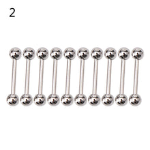 10PCS Stainless steel Ball Tongue Navel Nipple Barbell Rings Bars Body Piercing Sexy EF8