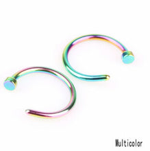 10pcs 5 Colors Nose Hoop Nose Rings Stainless Steel Body Piercing Jewelry Body Jewelry Drop Shipping EF8