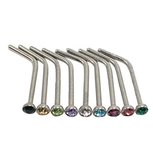 10Pcs Rhinestone Stainless Steel Screw Nose Hoop Ring Stud Body Piercing Pretty EF8